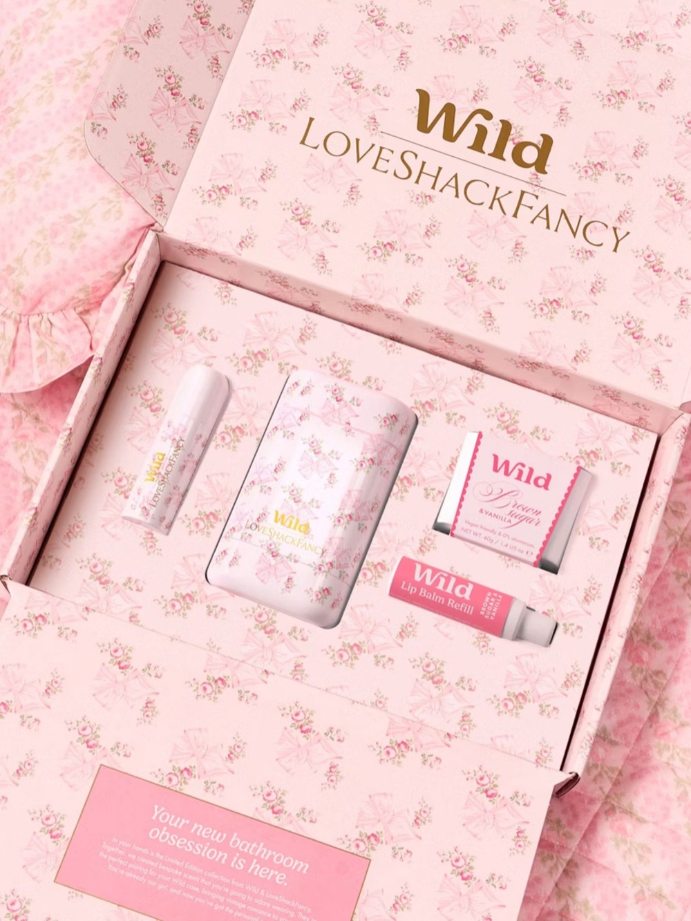 ✨🆕 LoveShackFancy and Wild Stick Brown Sugar and Vanilla Deo & Lip Combo Giftset